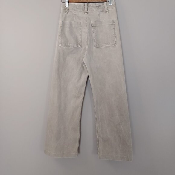 Zara ZW Collection High Waist Wide Leg Tan Jeans Size 6 - Picture 3 of 13